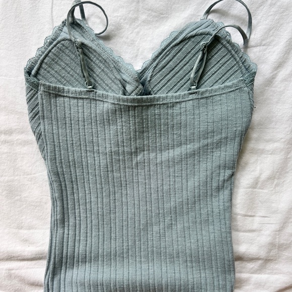 Black and Light Blue Ribbed Camisole Set - Picture 4 of 6